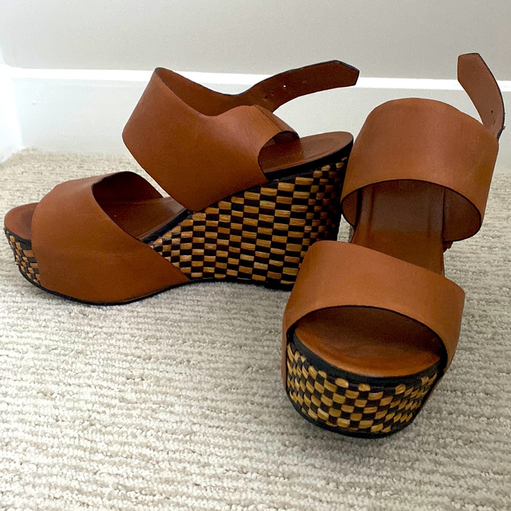 Authentic Italian Leather Wedges PURCHASED IN FLORENCE ITALY